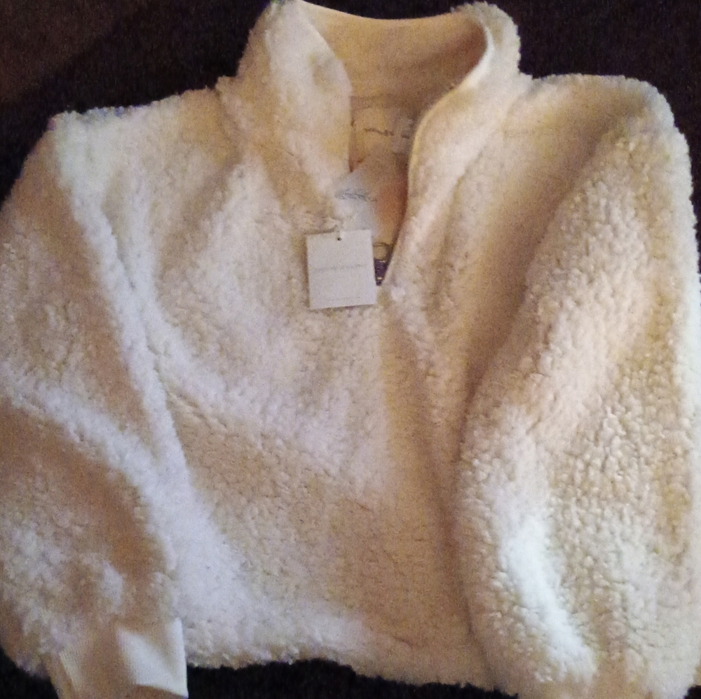 Cozy White Sherpa Pullover